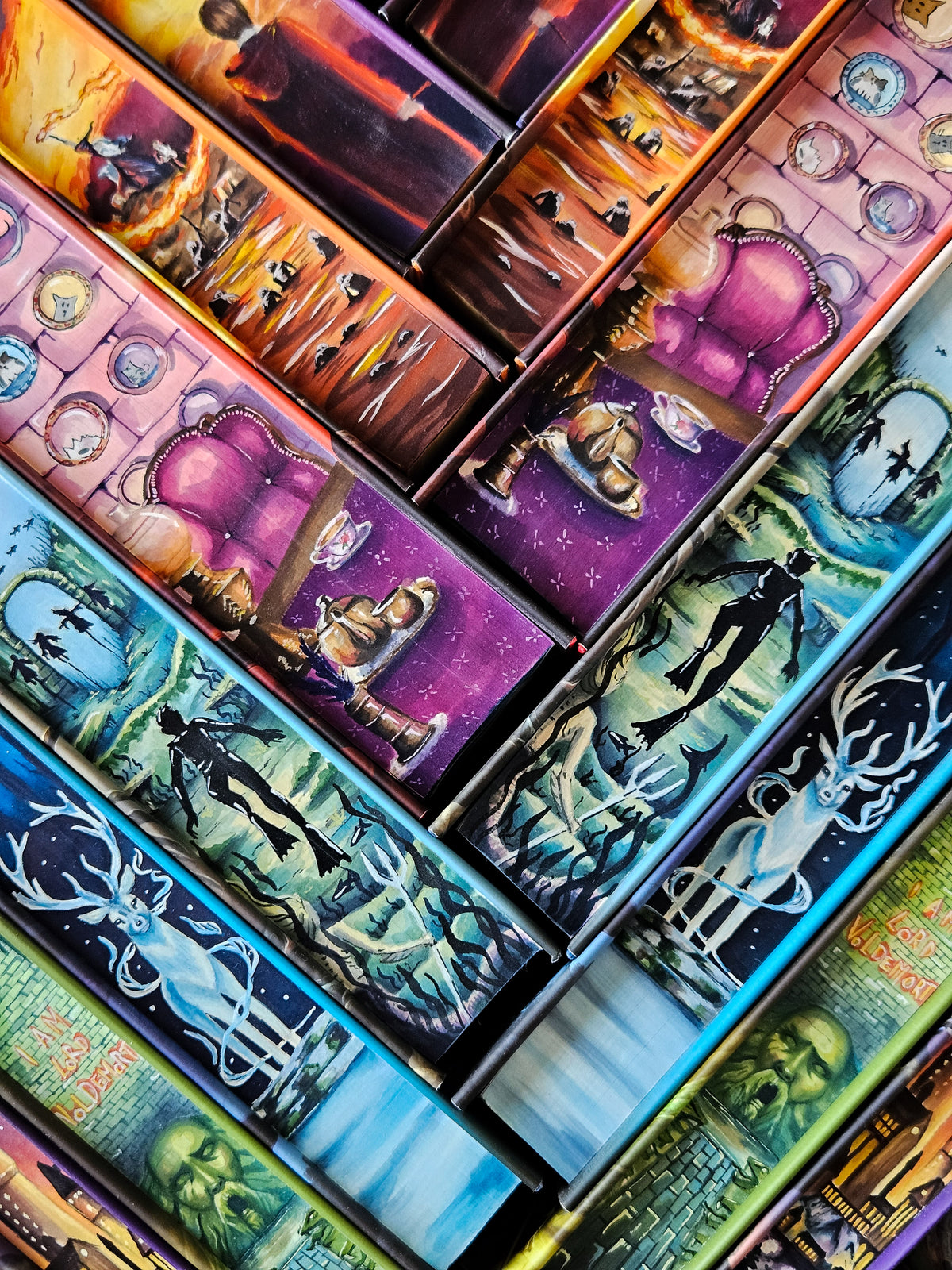 Harry Potter by JK Rowling hand-painted set 3 sides