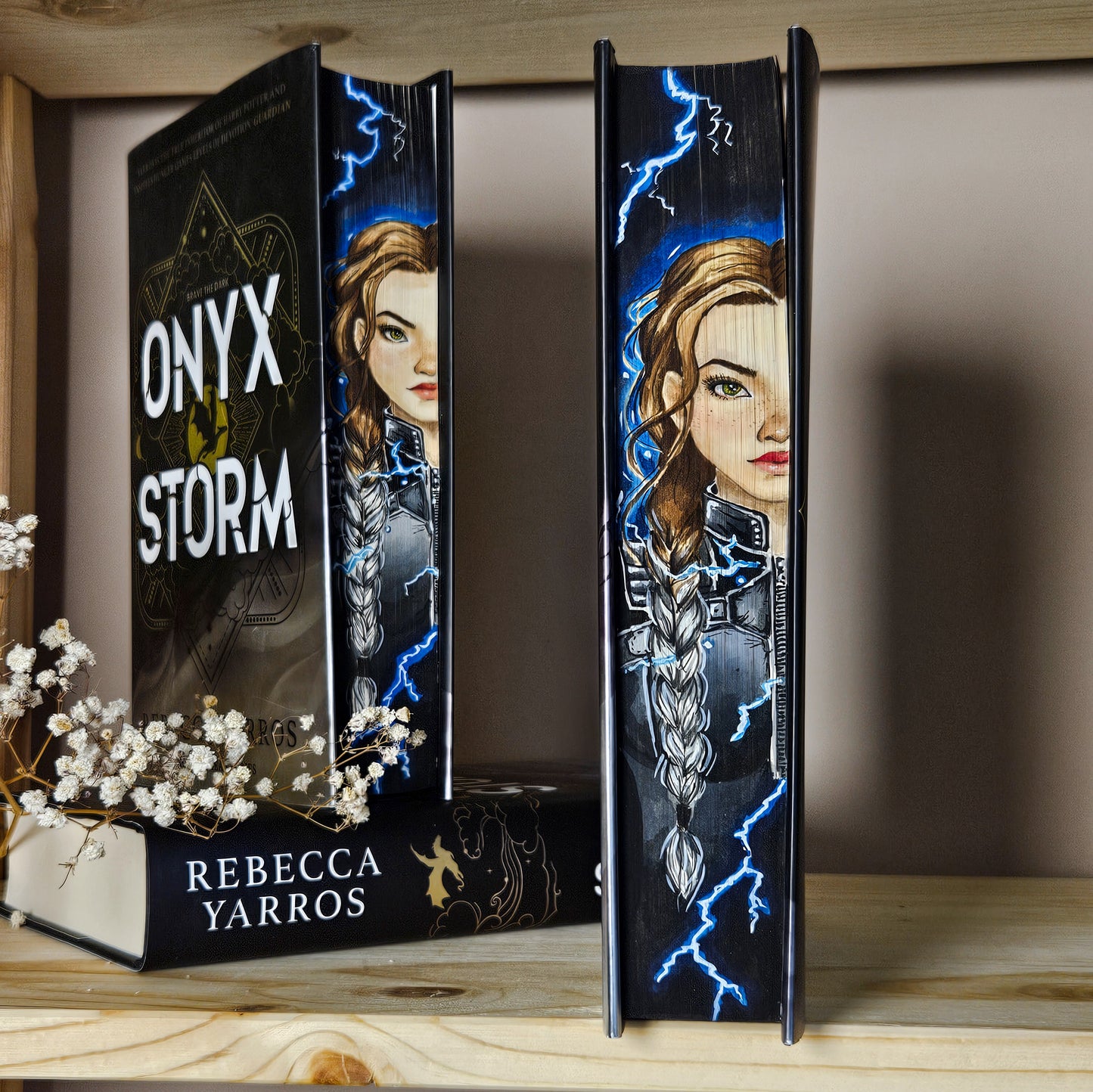 Fourth Wing, Iron Flame and Onyx Storm set by Rebecca Yarros Fore-edge Painting