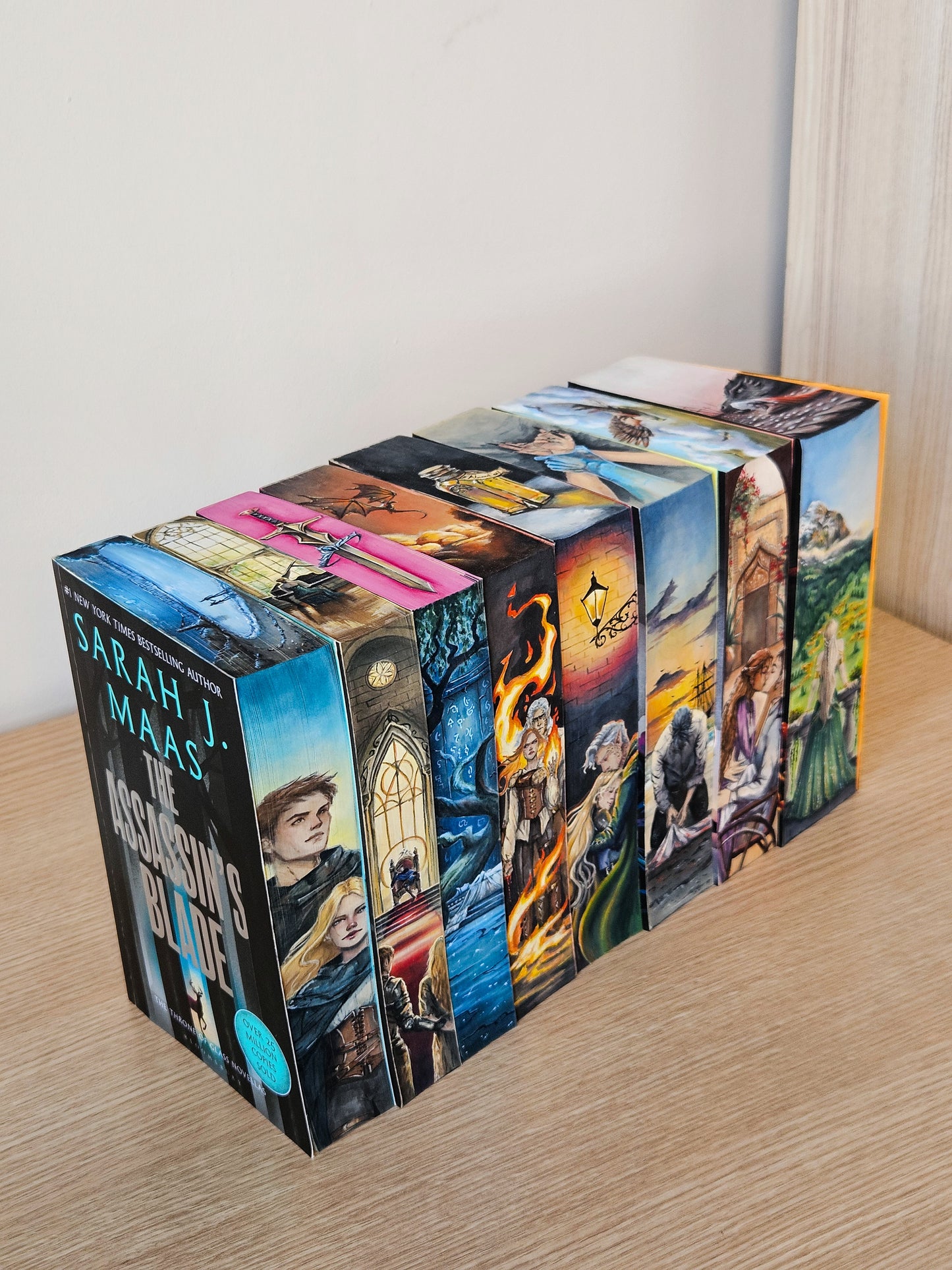 Throne of Glass hand-painted set 3 sides