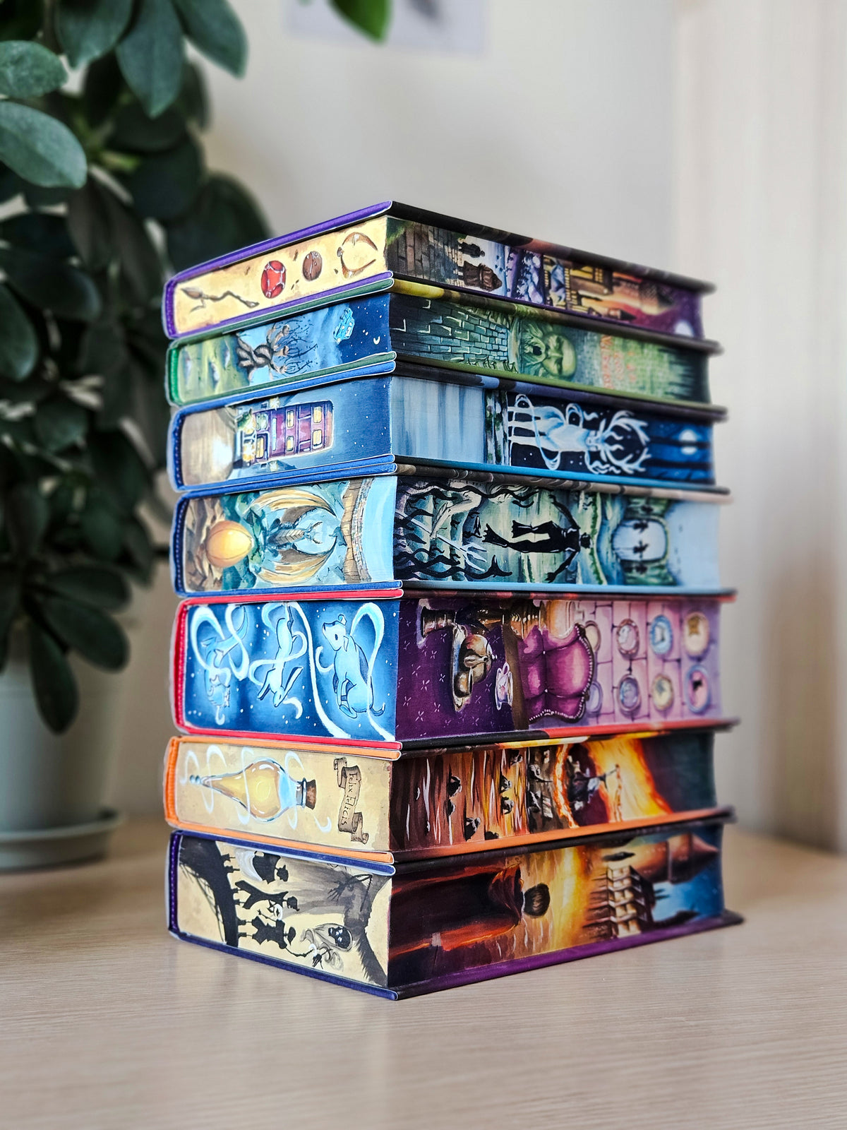 Harry Potter by JK Rowling hand-painted set 3 sides