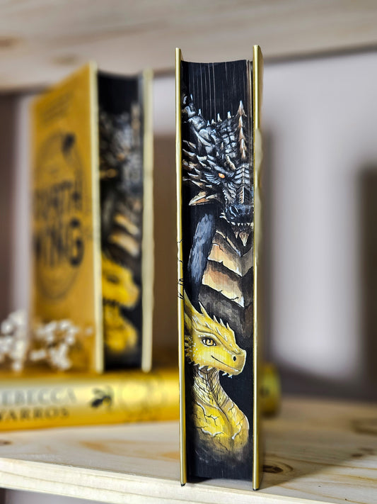 Fourth Wing, Iron Flame and Onyx Storm set by Rebecca Yarros Fore-edge Painting