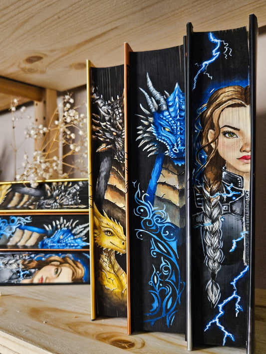 Fourth Wing, Iron Flame and Onyx Storm set by Rebecca Yarros Fore-edge Painting
