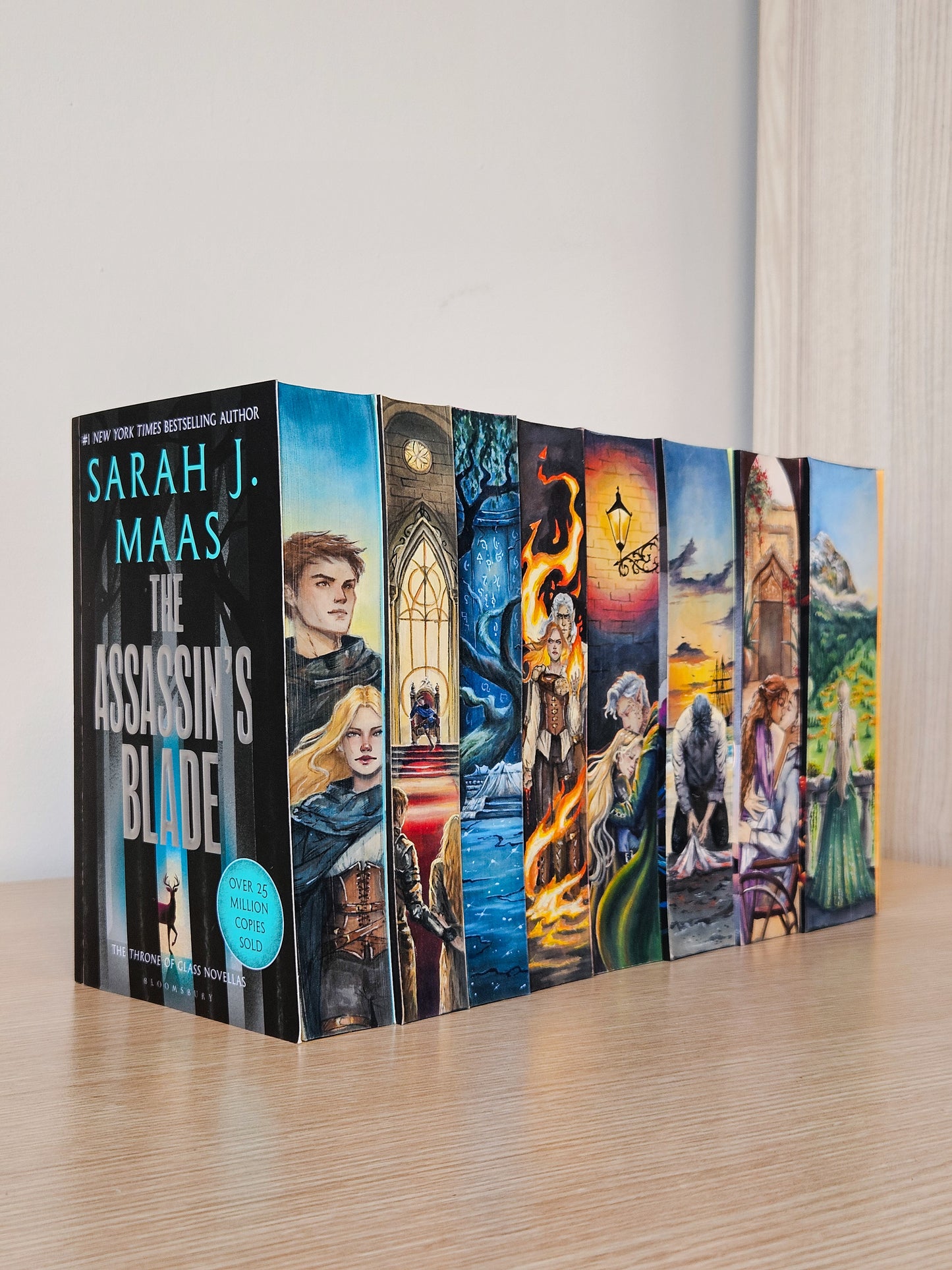 Throne of Glass hand-painted set 3 sides