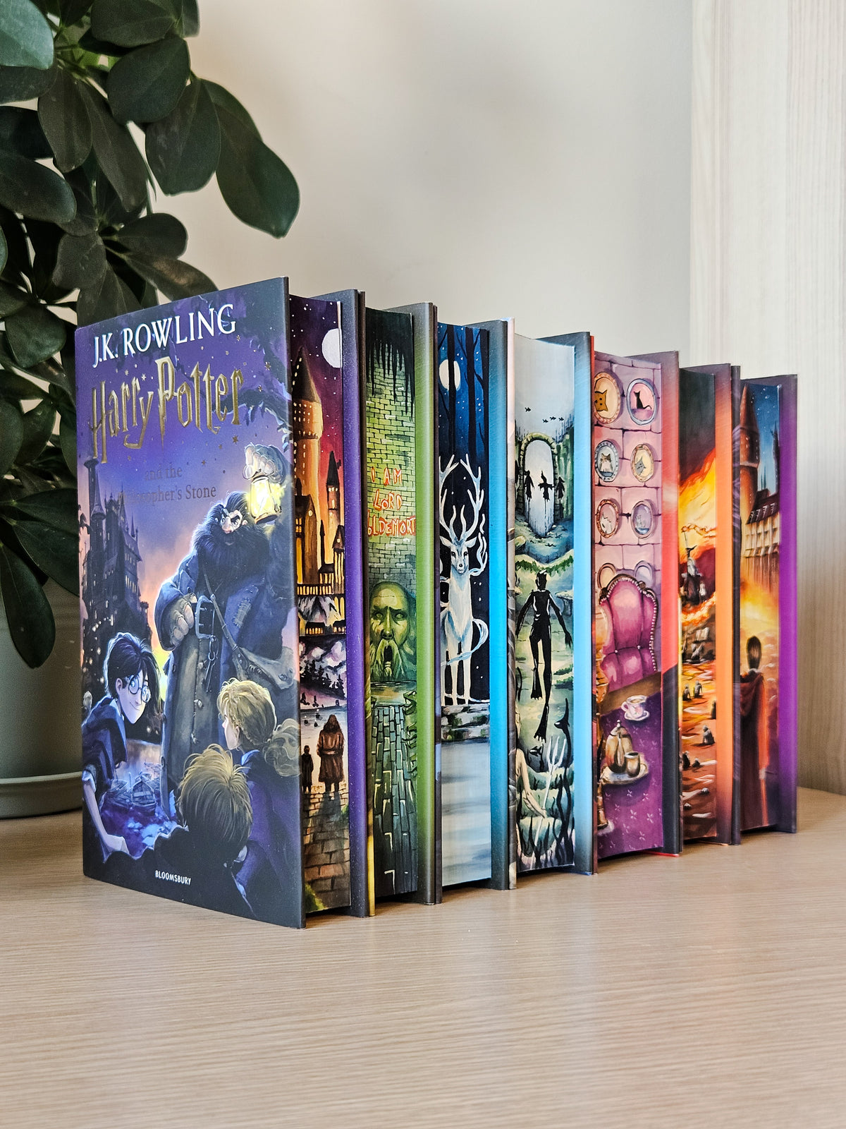 Harry Potter by JK Rowling hand-painted set 3 sides