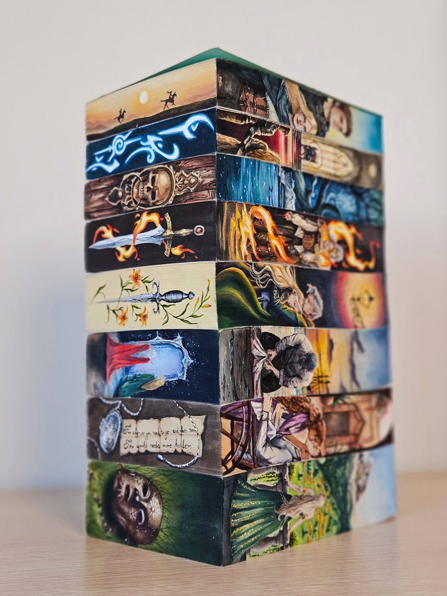 Throne of Glass hand-painted set 3 sides