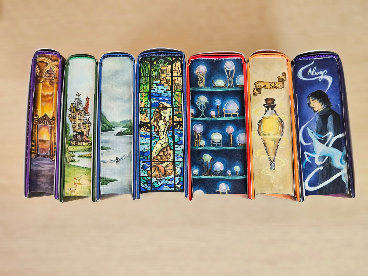 Harry Potter by JK Rowling hand-painted set 3 sides