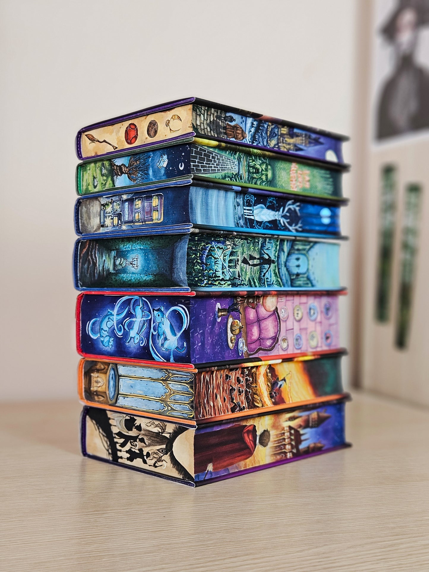 Harry Potter by JK Rowling hand-painted set 3 sides