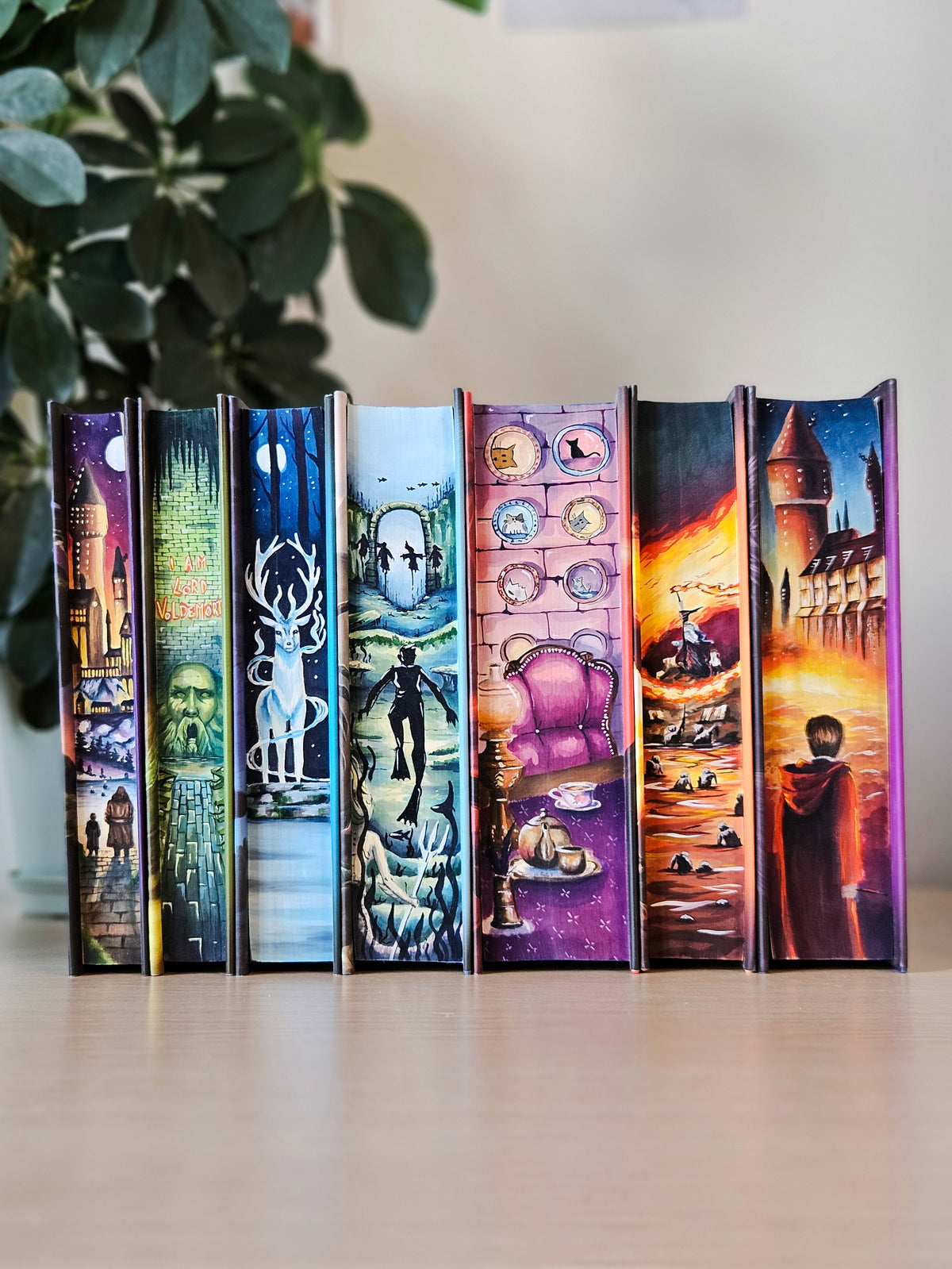 Harry Potter by JK Rowling hand-painted set 3 sides