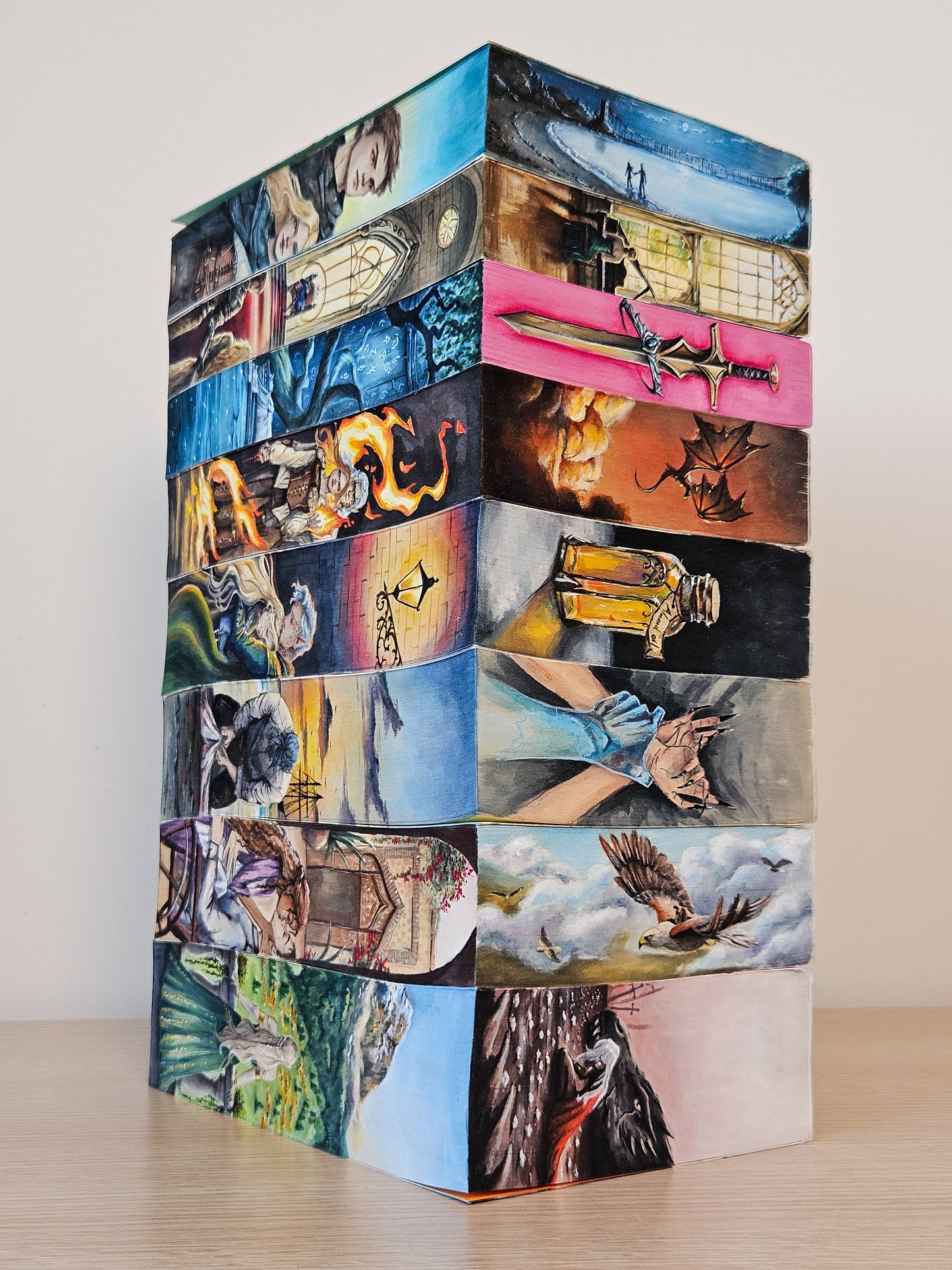 Throne of Glass hand-painted set 3 sides