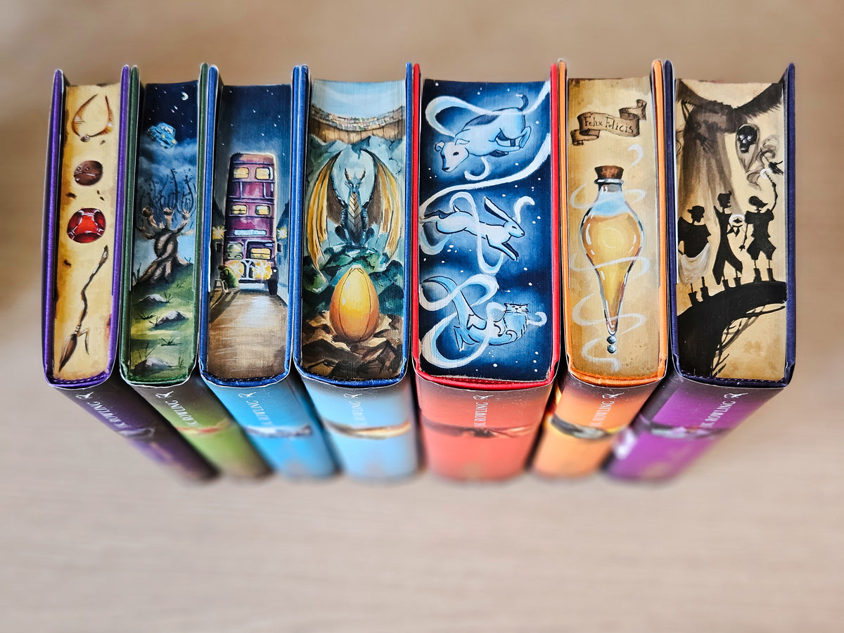 Harry Potter by JK Rowling hand-painted set 3 sides