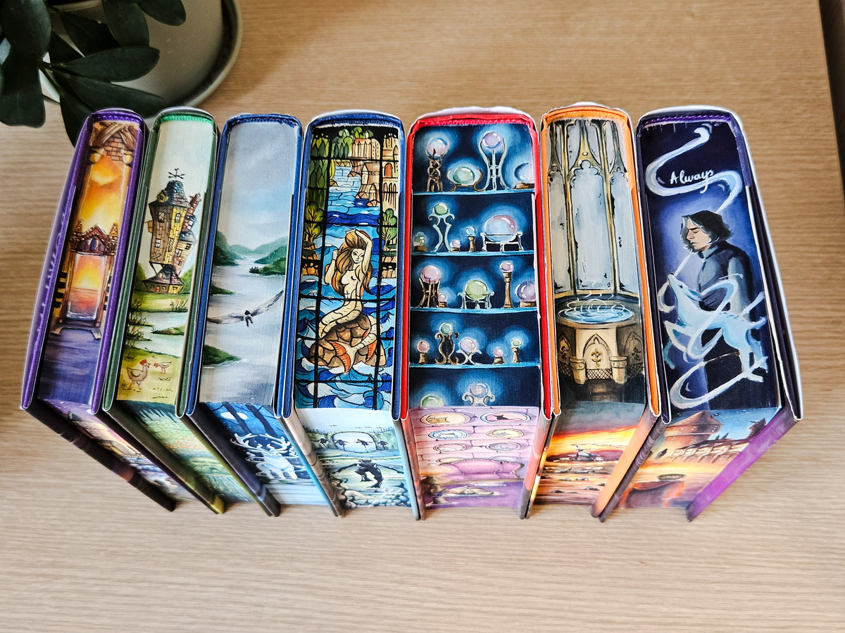 Harry Potter by JK Rowling hand-painted set 3 sides