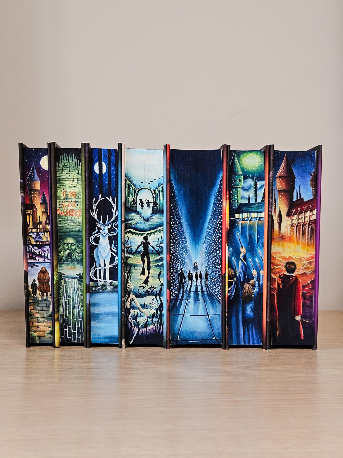 Harry Potter by JK Rowling hand-painted set 3 sides